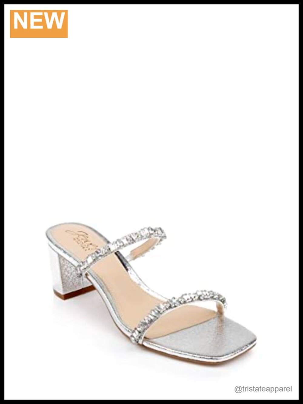 Metallic Block Heel Slingback Sandals Open Toe Padded Slip On